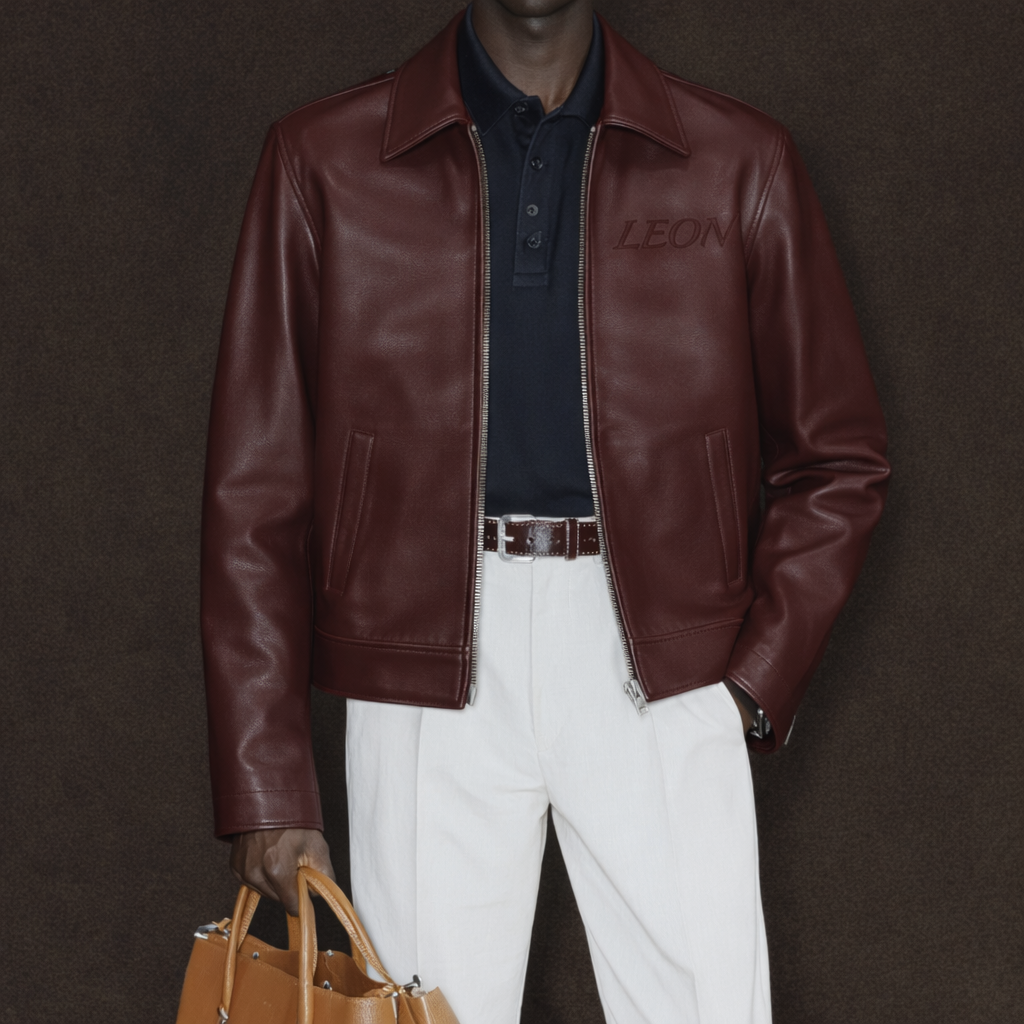 OXBLOOD LEATHER JACKET