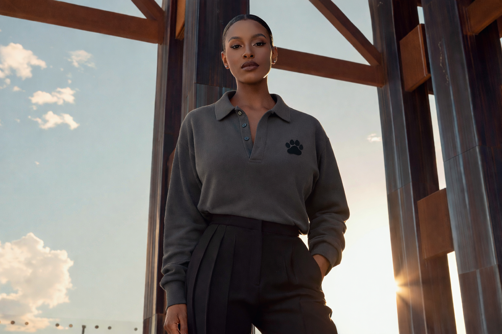 LONG SLEEVE TENNIS SHIRT. Grey