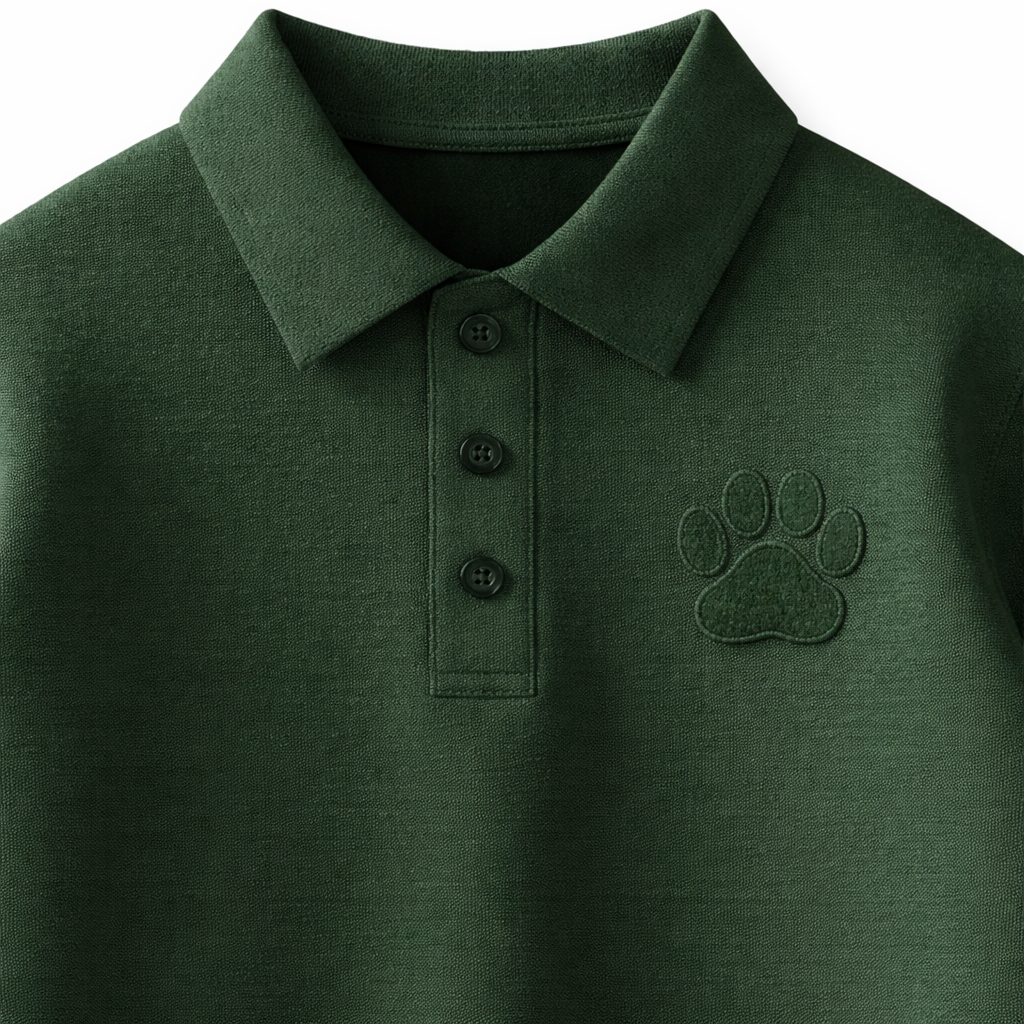 LONG SLEEVE TENNIS SHIRT. Forest Green