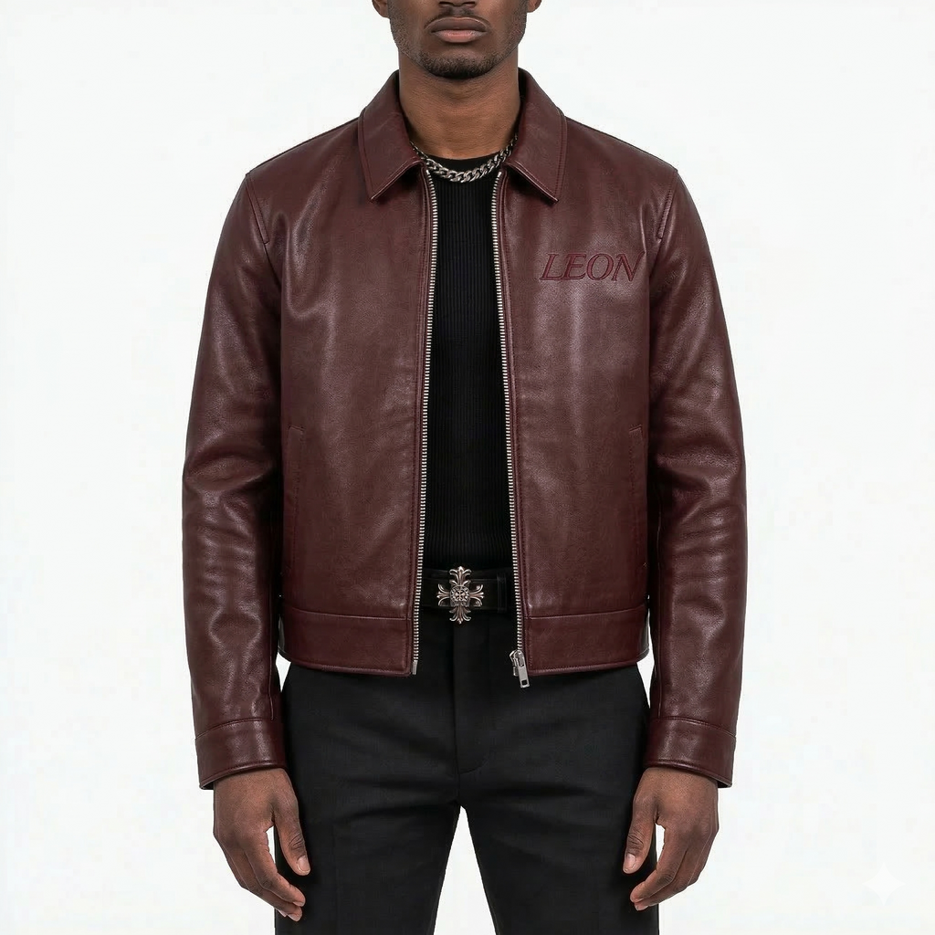OXBLOOD LEATHER JACKET