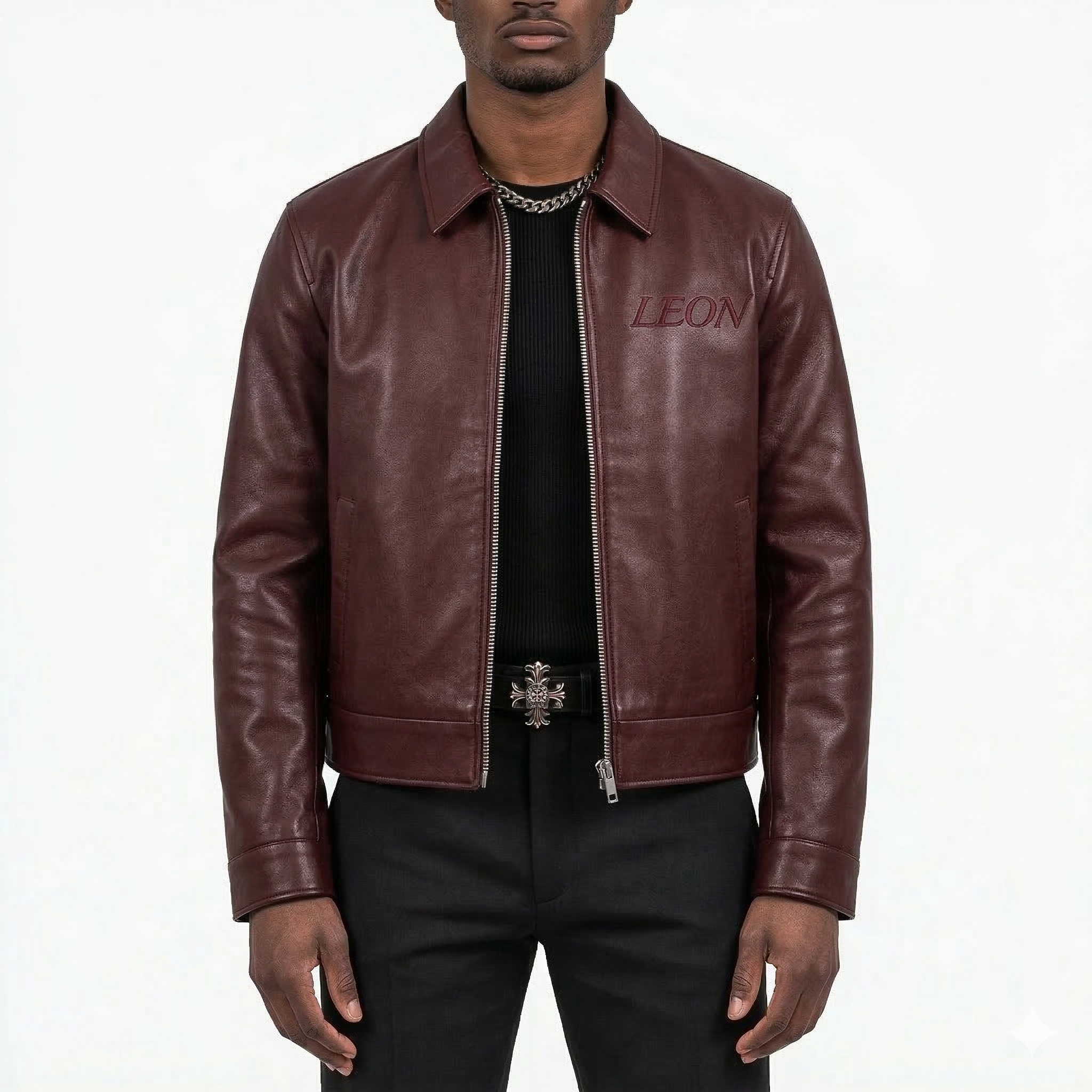 OXBLOOD LEATHER JACKET