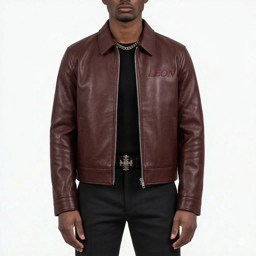OXBLOOD LEATHER JACKET