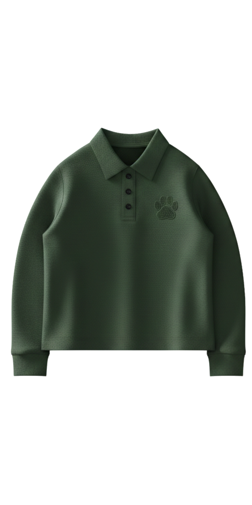 LONG SLEEVE TENNIS SHIRT. Forest Green